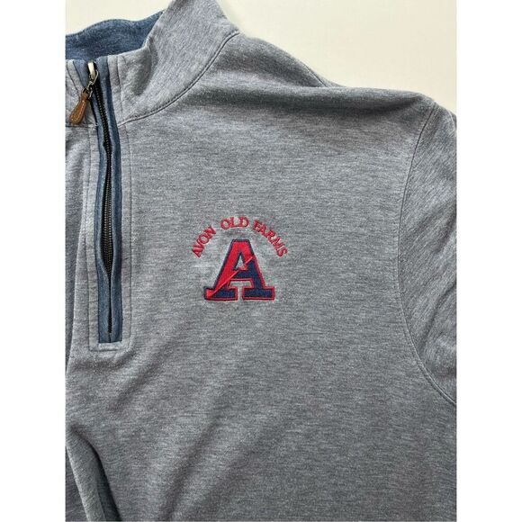 Johnnie-O Casual 1/4 Zip Avon Old Farm Embroidered Logo Meteor Blue Size Medium - Picture 2 of 7